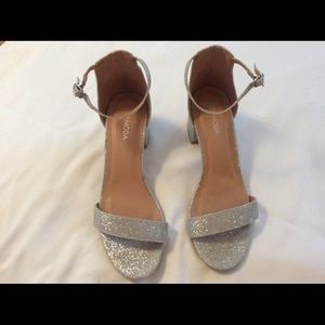 Top Moda silver ankle strap heel